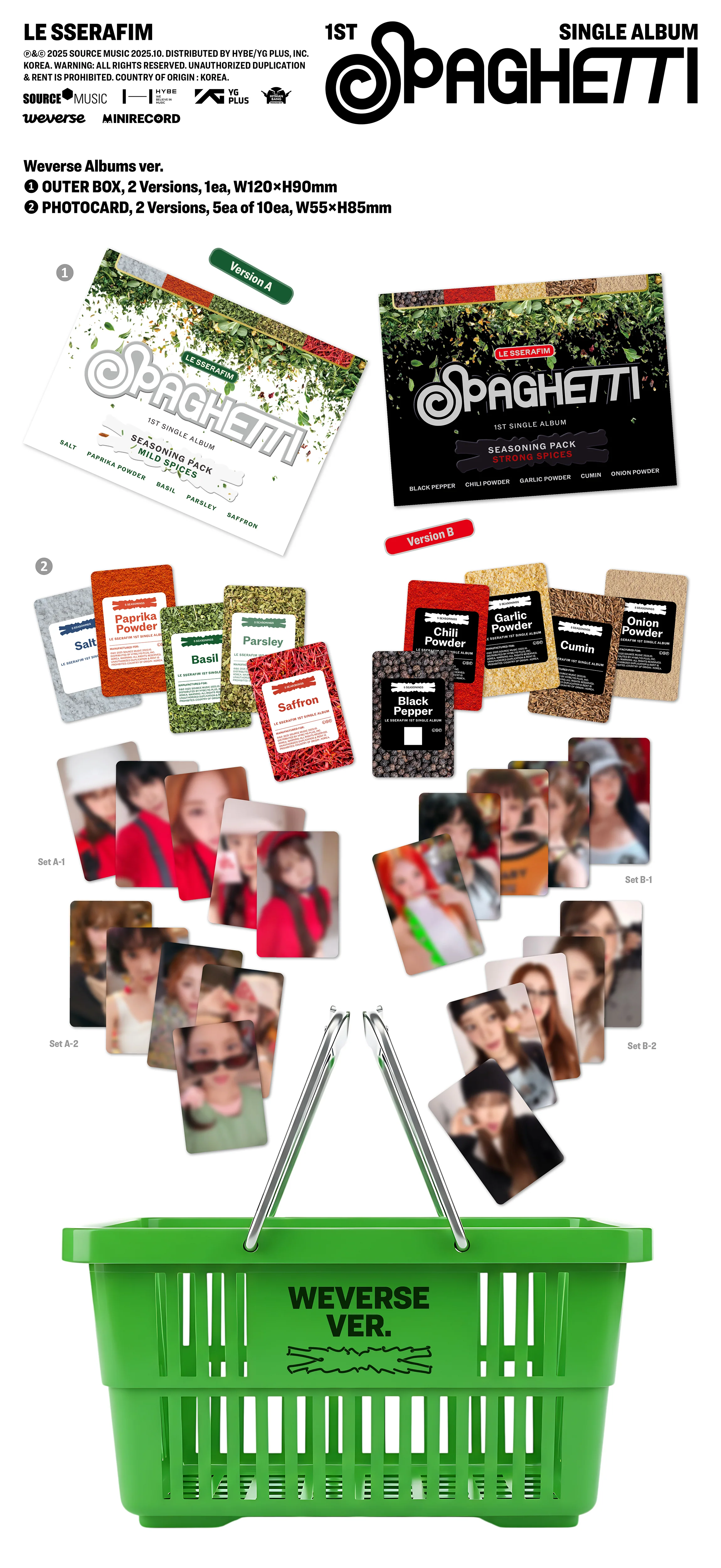 LE SSERAFIM - SPAGHETTI [Weverse Albums Ver.] - 1