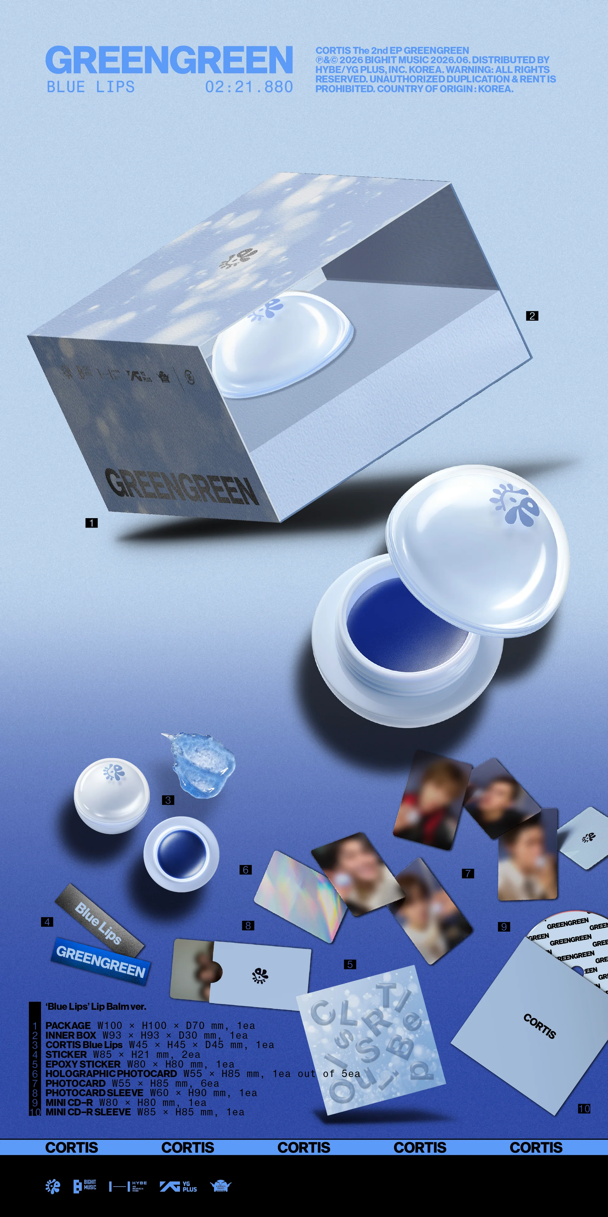 CORTIS - GREENGREEN ['Blue Lips' Lip Balm Ver.] - 1